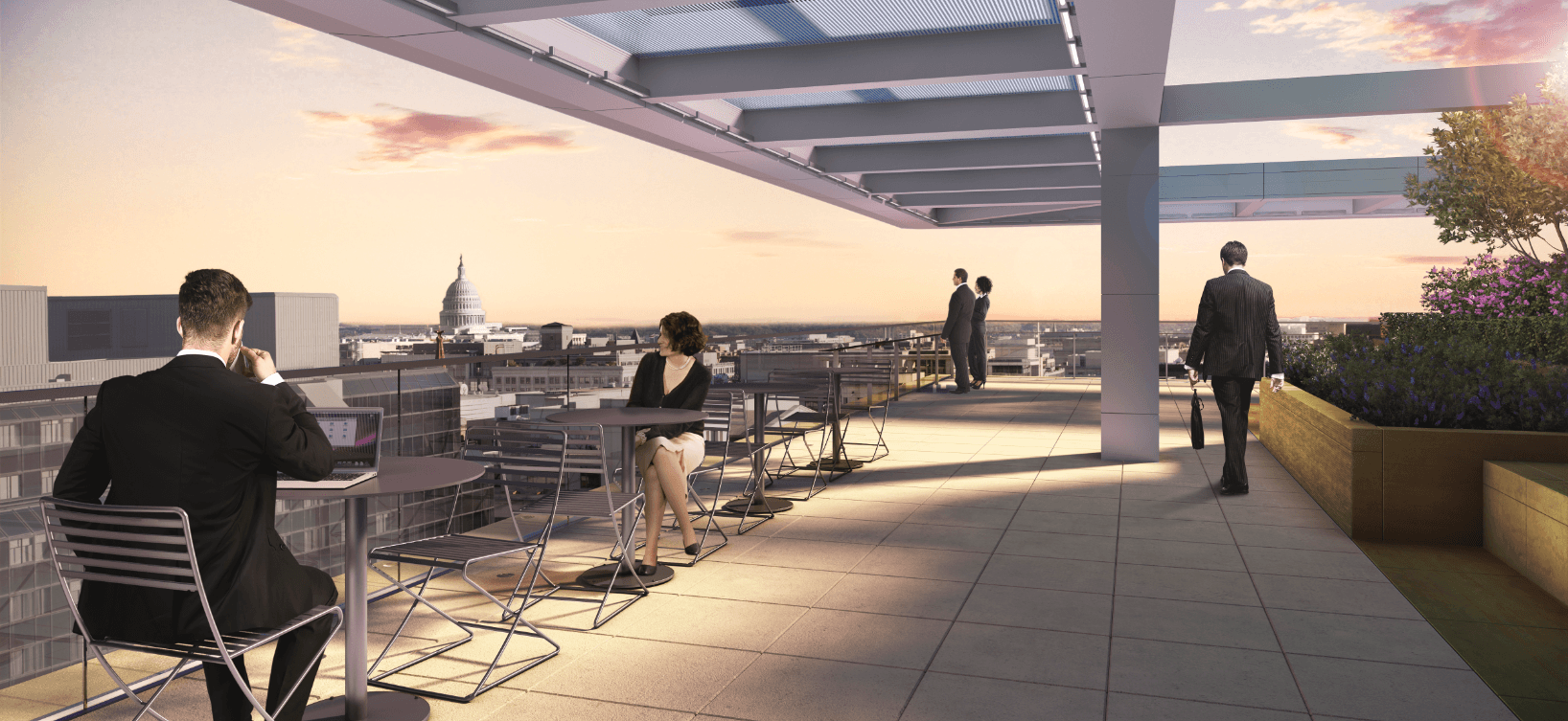 The Rooftop deck of 900 New York Avenue